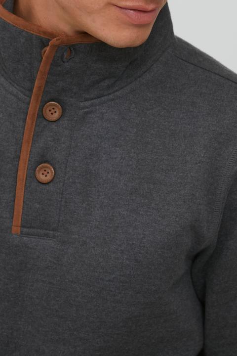 Actual product image Blend Achlias Men's Sweatshirt Sweat Shirt Jumper With High-Neck Buttons And Pockets (XXL)