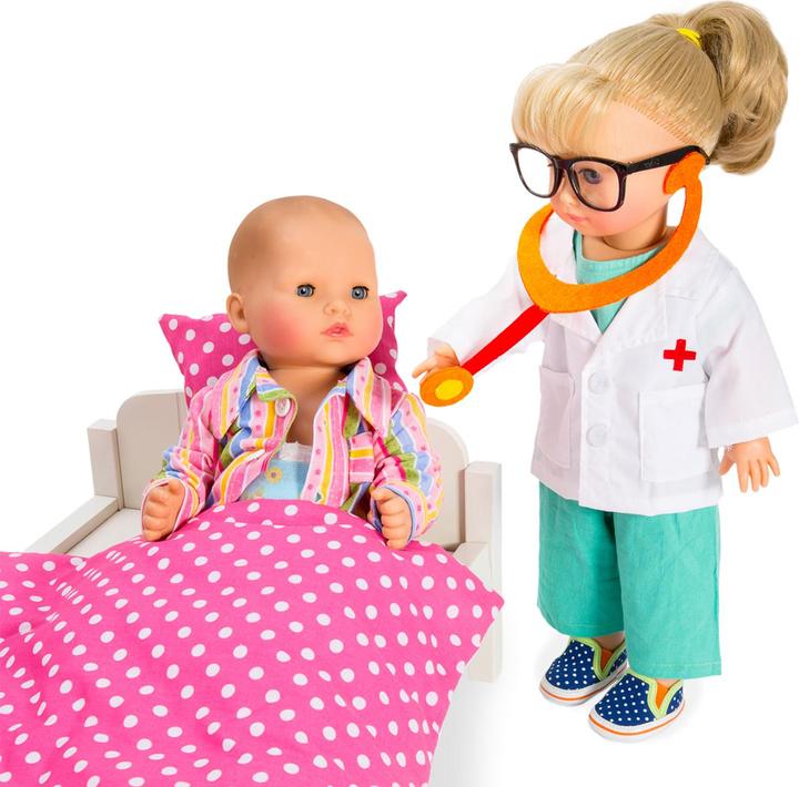 Actual product image Heless Doll of doctor outfit with stethoscope