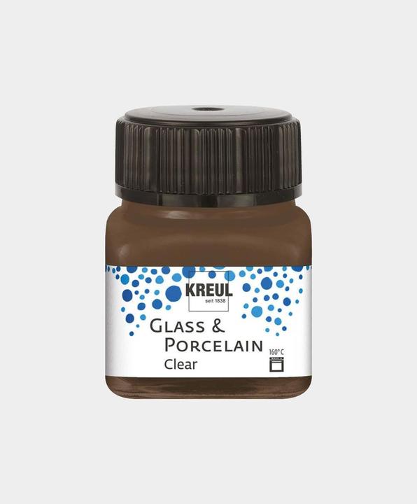 Produktbild Kreul Glass & Porcelain Clear, Porzellan- und Glasfarbe (Espresso Brown, 20 ml)