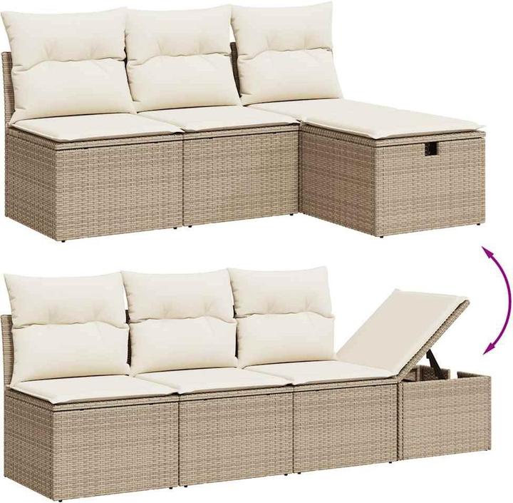 Produktbild VidaXL Gartenmöbel Sofa Garnitur Gartengarnitur Garten Sitzgruppe 8-tlg. Beige