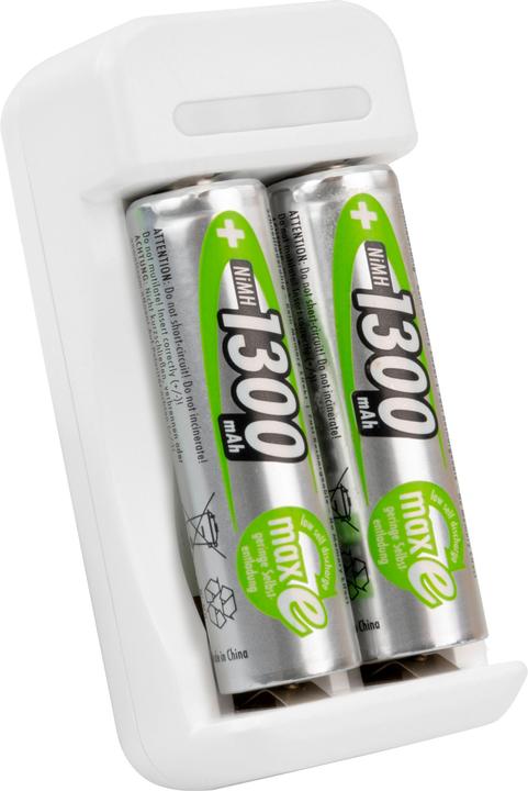 Ansmann Chargeur Basic II avec 2 piles rechargeables AA 1300mAh (1 pcs, AA, 1300 mAh, Batterie)
