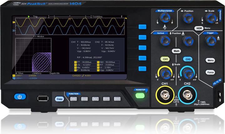 Actual product image Peaktech P 1404 Digital storage oscilloscope (CAT II 400V)