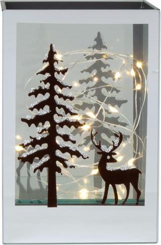 Produktbild MICA Living Glasdeko - Hirsch und Baum - mit LED - ca. 12 x 12 x 18 cm