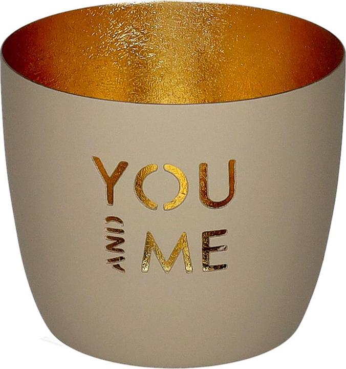 Giftcompany Madras Windlicht M You and me sandstone/gold 8,5cm (1 x)