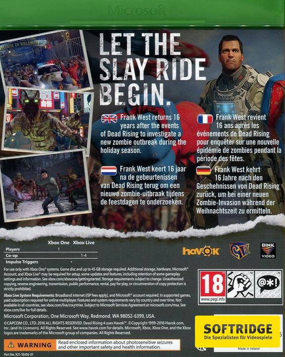Image du produit Microsoft Dead Rising 4 (Xbox Series X, Xbox One X, Multilingue)