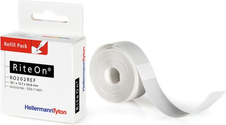 Actual product image HellermannTyton RiteOn® Refill Labels per sheet: 100 RO203REF-100-WH White Content: 100 pcs.