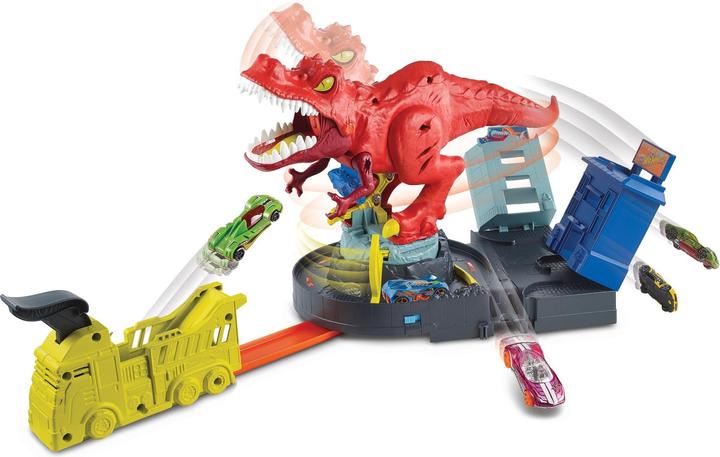 Image du produit Hot Wheels City T-Rex En Furie - Coffret Petites Voitures - 5 ans et +