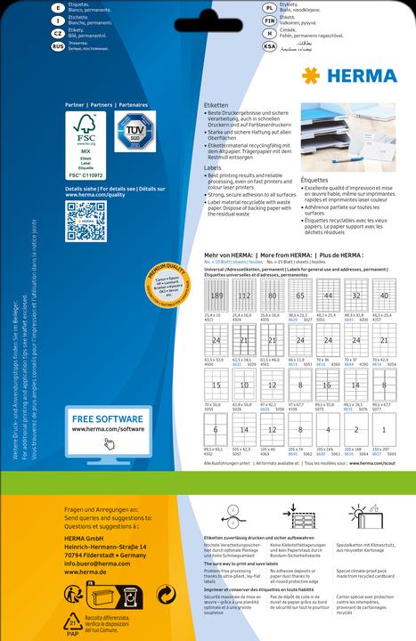 Image du produit HERMA Étiquettes d'expédition A4