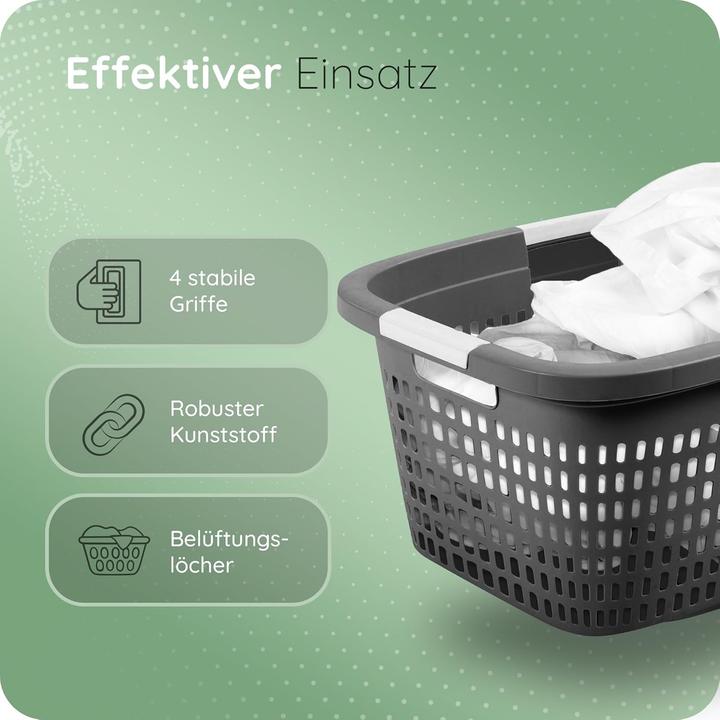 Produktbild Novaliv Wäschekorb-Set 25L + 40L, Wäschebox Set Wäscheeimer Wäschebehälter für Bad Wäsche Schmutzwäs (65 l)
