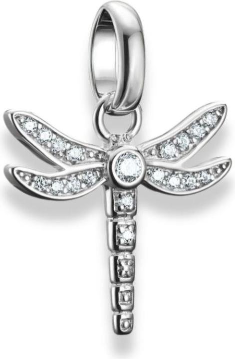 Thomas Sabo Charm-Anhänger Libelle mit Steinen Connect Silber (Sterling Silber)