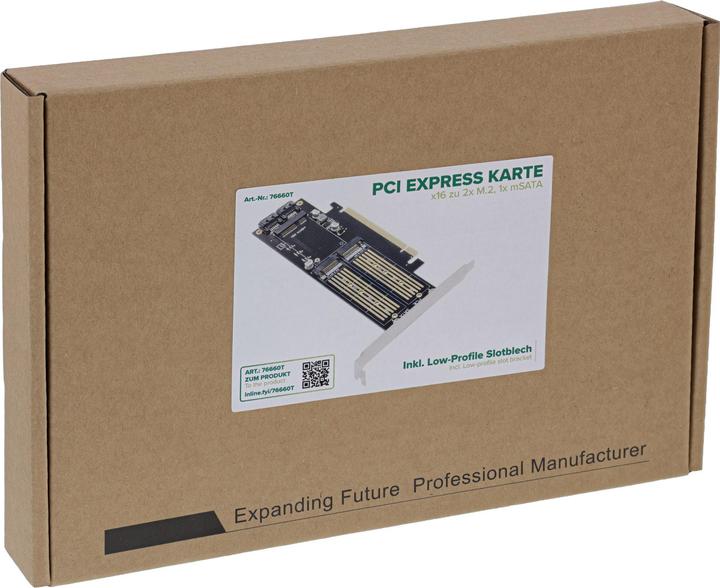 Produktbild InLine PCIe Karte x16 zu 2x M.2