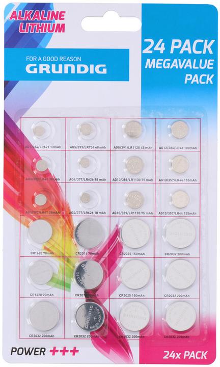 Image du produit Grundig Puissance+++ (24 pcs, LR754, CR2032, AG4, CR2016, LR41, CR1620, CR2025, AG1, AG8, LR43, LR44, 200 mAh)