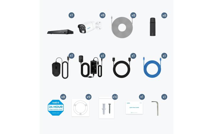 Actual product image Reolink NVS16-8MB8 - 4K Security System, 16-Channel NVR, 24/7 Recording, Person/Vehicle/Animal Detection (3840 x 2160 pixels)