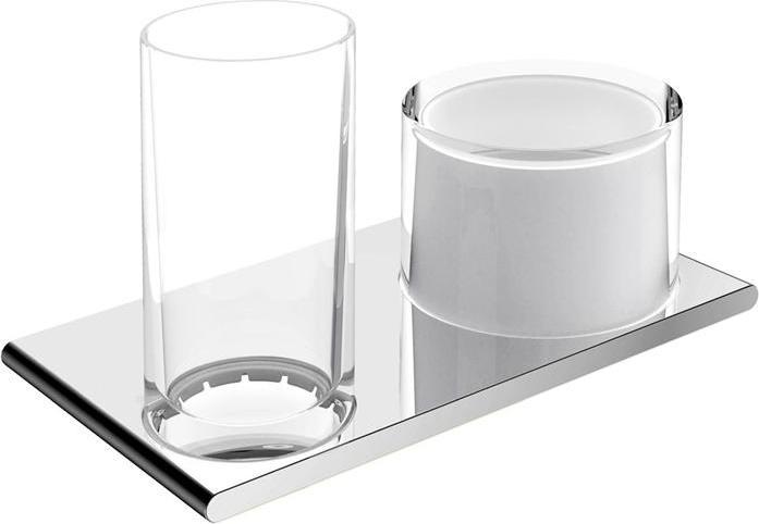 Keuco Doppelhalter EDITION 400 Glas u Lot-sp sw-chr gebü