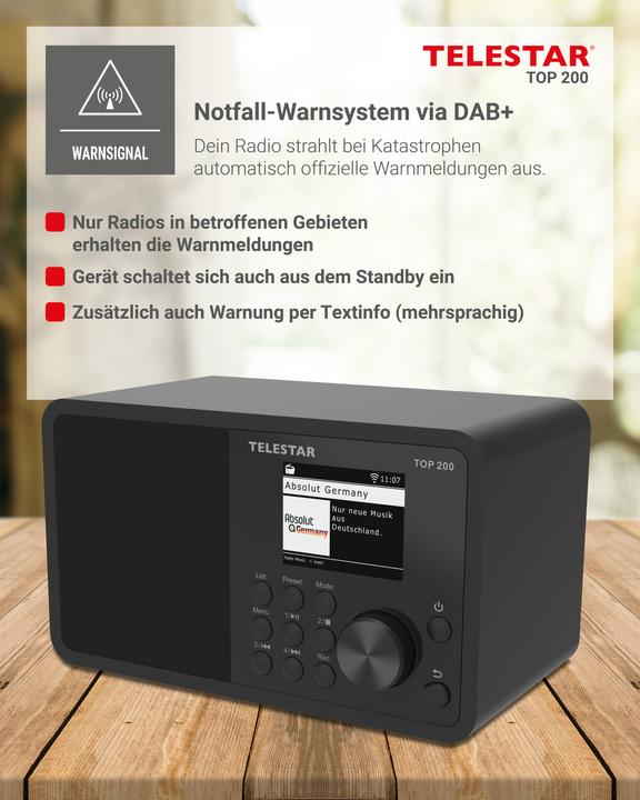 Produktbild Telestar Top 200 (Internetradio, DAB+, FM, WLAN, Bluetooth)