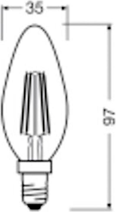 Produktbild Osram OSR LEDFil KerzeUltra E14 2,5W (E14, 2.50 W, 470 lm, 1 x, B)
