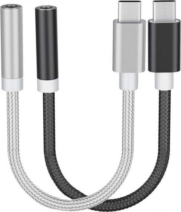 Image du produit PowerGuard Câble adaptateur USB-C vers casque 3,5 mm en nylon indéchirable (USB Type C, Prise de 3,5 mm)