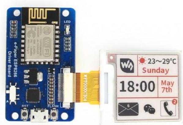 Actual product image WaveShare ESP8266 Universal Raw e-Paper Driver Board WiFi