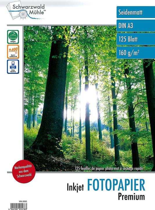 Immagine prodotto Schwarzwald Mühle Carta fotografica a getto d'inchiostro, premium matt (160 g/m², A3, 1 x)