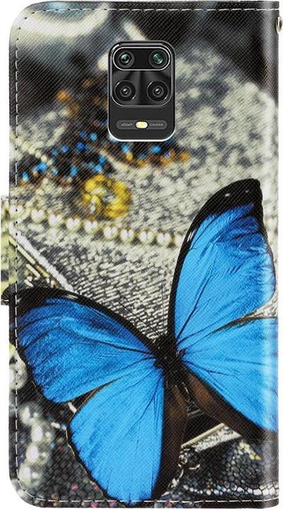 Produktbild Cover-Discount Xiaomi Redmi Note 9 Pro - Leder Hülle Kartenfach Schmetterling blau (Xiaomi Redmi Note 9S, Xiaomi Redmi Note 9 Pro, Xiaomi Redmi Note 9 Pro Max)