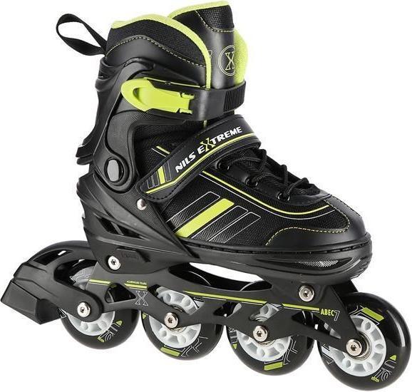 Produktbild Nils EXTREME NH18191 2IN1 INLINE SKATES BLACK/LIME SIZE. M (34-38) WITH INTERCHANGEABLE HOCKEY SKATE (34, 35, 36, 37, 38)