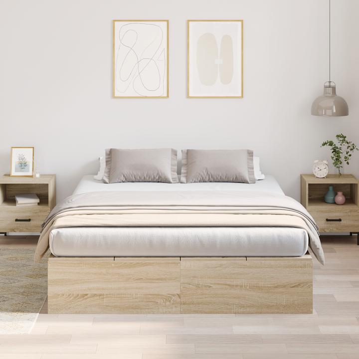 Produktbild VidaXL Bettgestell mit Stauraum Sonoma Eiche 160x200 cm (160 x 200 cm)