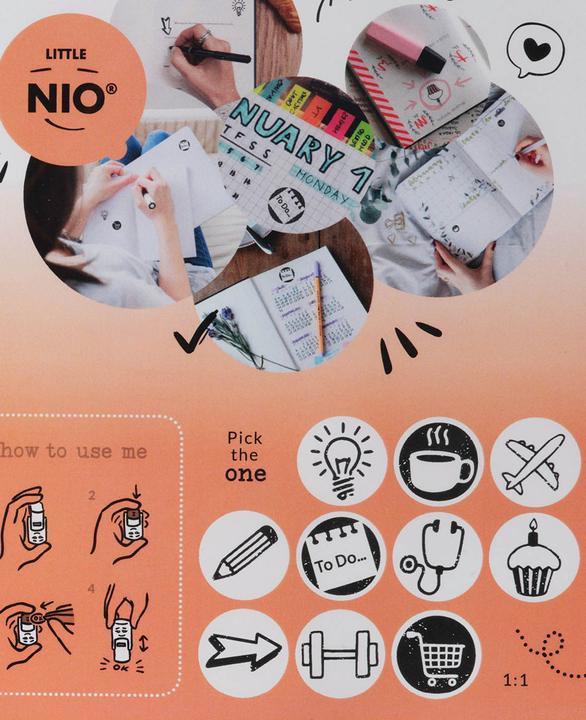 Actual product image Colop Stamp Little NIO Set Bullet Journal