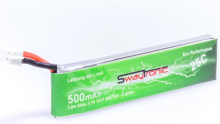 Image du produit Swaytronic LiPo 1S 3.7V 500mAh 25C/50C JST-PHR-2P (3.70 V, 500 mAh)