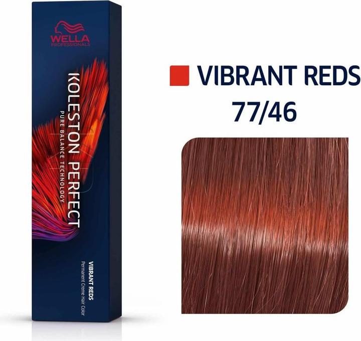 Actual product image Wella Professionals Koleston Perfect Me Vibrant Reds 77/46 Blonde Light Red Violet 60ml (77, 46 Blonde Light Red Violet)
