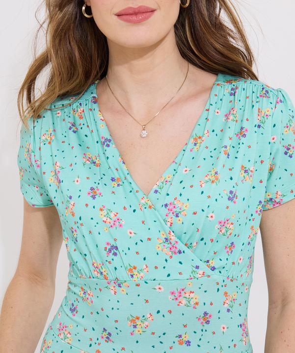 Actual product image Joe Browns Vintage Printed V-Neck Knee-Length Dress (10XL)