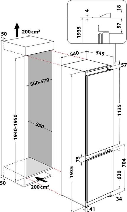Produktbild Whirlpool WHC20 T352 Kühl- und Gefrierkombination Integriert 280 l E Weiss