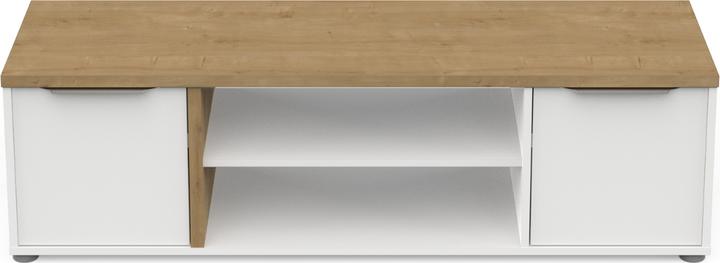 Image du produit CaliCosy Meuble TV 2 portes et 2 niches décor chêne et blanc L135 cm - ACCESS