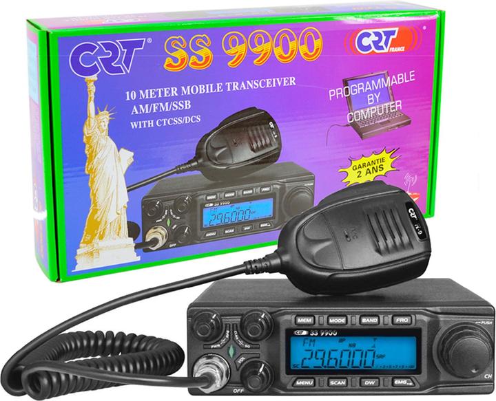 Image du produit CRT Alpha Radioamateur CRT SS 9900 CB, AM, FM, LSB, USB, 28-29,7 MHz, ASQ, DTMF, Roger Beep, 12 V, CTCSS, DCS