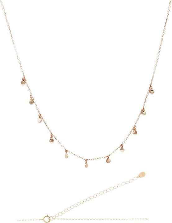 Leyda Halskette Plaquettenn (Silber 925, vergoldet 750 / 18 K Gold, 31 - 38 cm)