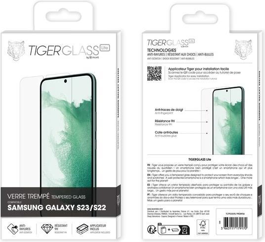 Actual product image Tiger Scratch-resistant glass film (1 Piece, Samsung Galaxy S22+, Samsung Galaxy S23)