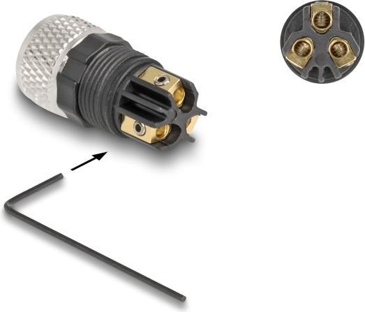 Image du produit Delock Connecteur M8 A-codé 3 broches femelles pour le montage