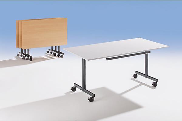 Image du produit kaiserkraft Table avec plateau rabattable, mobile