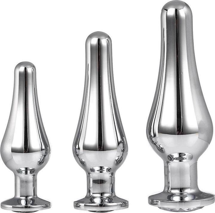 Actual product image Dream Toys Gleaming Butt Plug Set Silver
