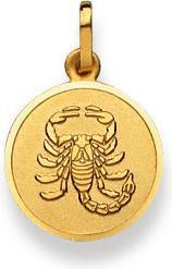 Image du produit Natsumi Schmuck Pendentif Signe du zodiaque Scorpion en or 18K/750 rond avec ange (750/18 K Or jaune)
