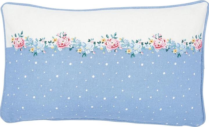 Greengate Laura Kissenhülle dusty blue mit Stick 30 x 50 cm (30 x 50 cm)