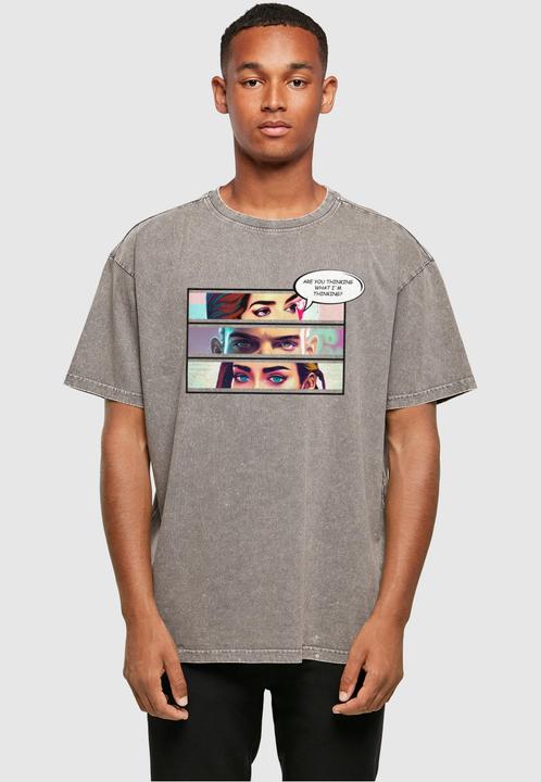 Actual product image Merchcode Thinking Comic Acid Washed Oversized Tee - 116355 (4XL)