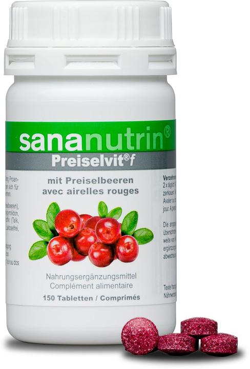 Image du produit Sananutrin f Concentré d'airelles rouges avec vit. C 1 (150 pièce(s), Cachets, 98 g)