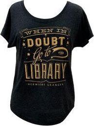 Out of Print When In Doubt, Go to the Library Women's Relaxed Fit T-Shirt Large (L)