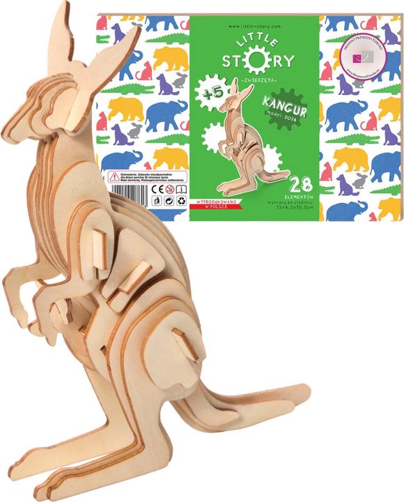 Produktbild Little Story Holzpuzzle Model 3D - Känguru (28 Teile)