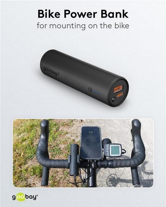 Produktbild Goobay Bike-Powerbank (5000 mAh, 18.50 W, 18.50 Wh)