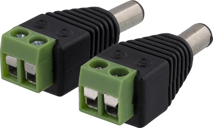 Produktbild Deltaco 2-pin Terminal block to 5.5 DC 2-Pack Screw fix 5.5 DC male (0.01 m)