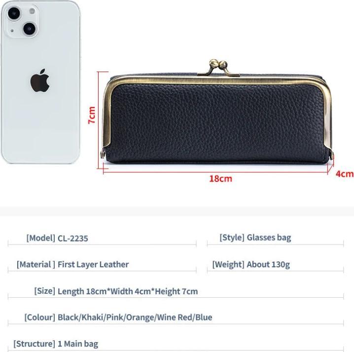 Immagine prodotto Only-Bags.Store Brillentasche aus Leder Clip Aufbewahrungsbeutel für Sonnenbrillen