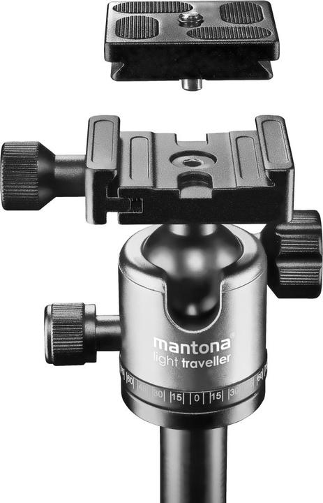 Produktbild mantona light traveller Reisestativ schwarz/grau (Metall)