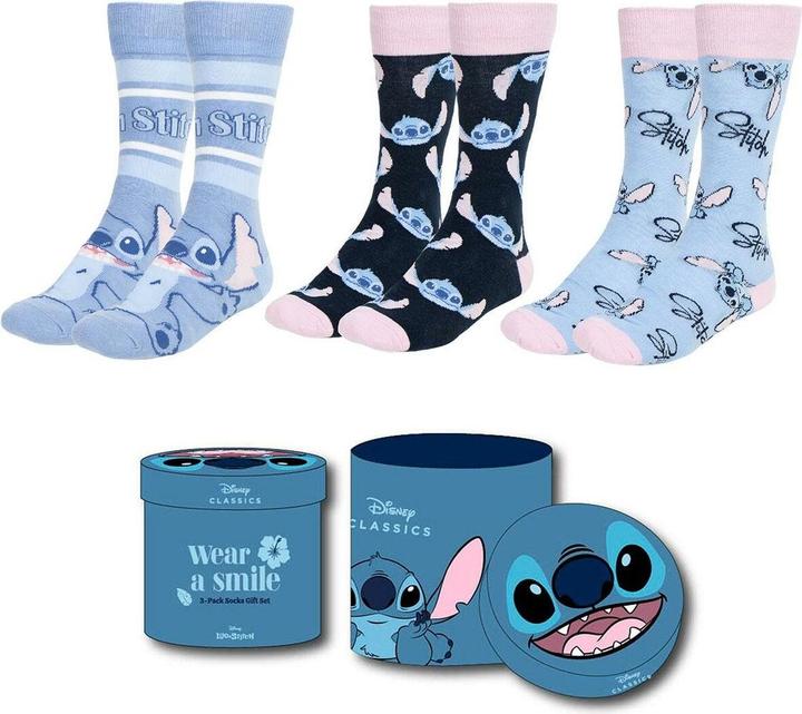 Cerda STITCH - Head - Pack de 3 Paires de Chaussettes (Taille 36-43) (3er Pack, 36, 43)