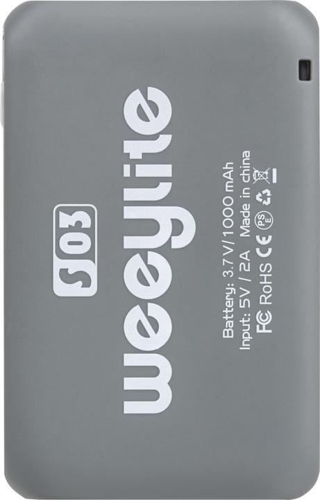 Actual product image Weeylite S03 portable pocket RGB Light Grey